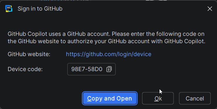 copilot signin codes