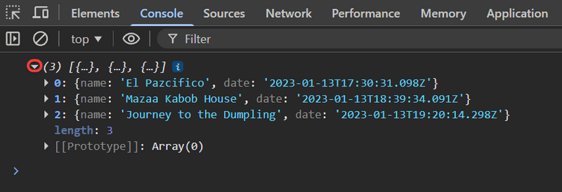 Screenshot of one of the previously collapsed entries; now expanded