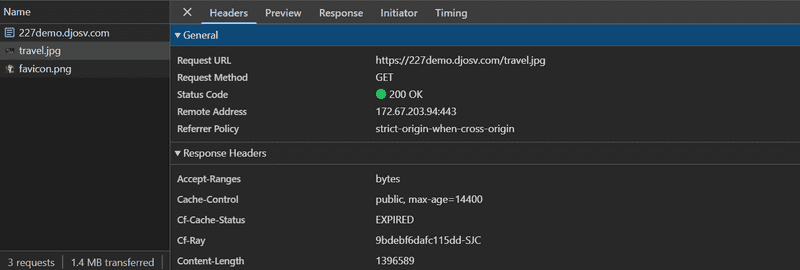 Detailed view of the second event