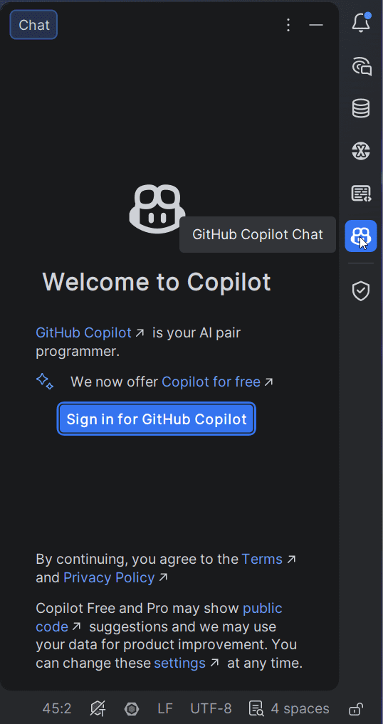 copilot welcom login window